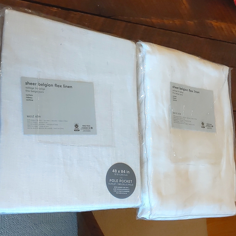 West elm Belgian flax linen window curtains